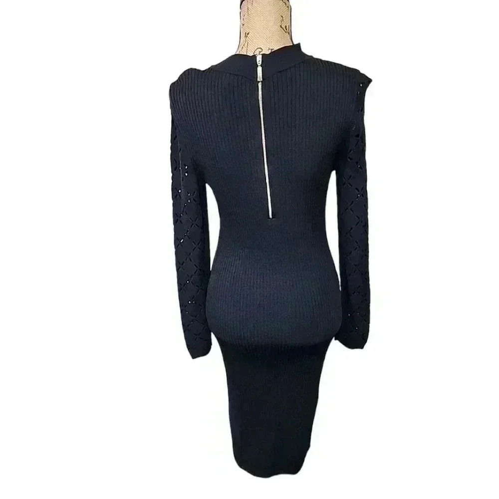 Roz& Ali All Black sweater dress. Size Medium - Picture 2 of 8